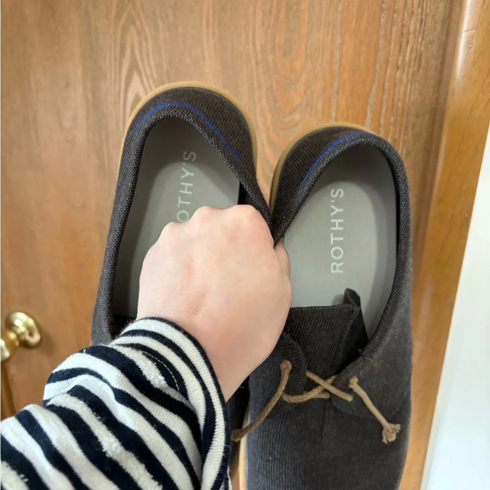 Rothy's Men's Dark Shoes with Tan Laces